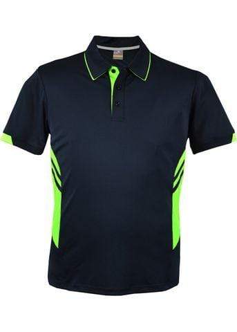 Aussie Pacific Tasman Kids Polo Shirt 3311 Casual Wear Aussie Pacific Navy/Neon Green 6 